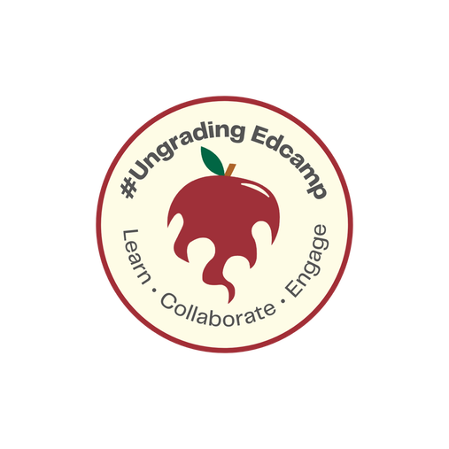 Image of #ungrading edcamp logo with a red apple